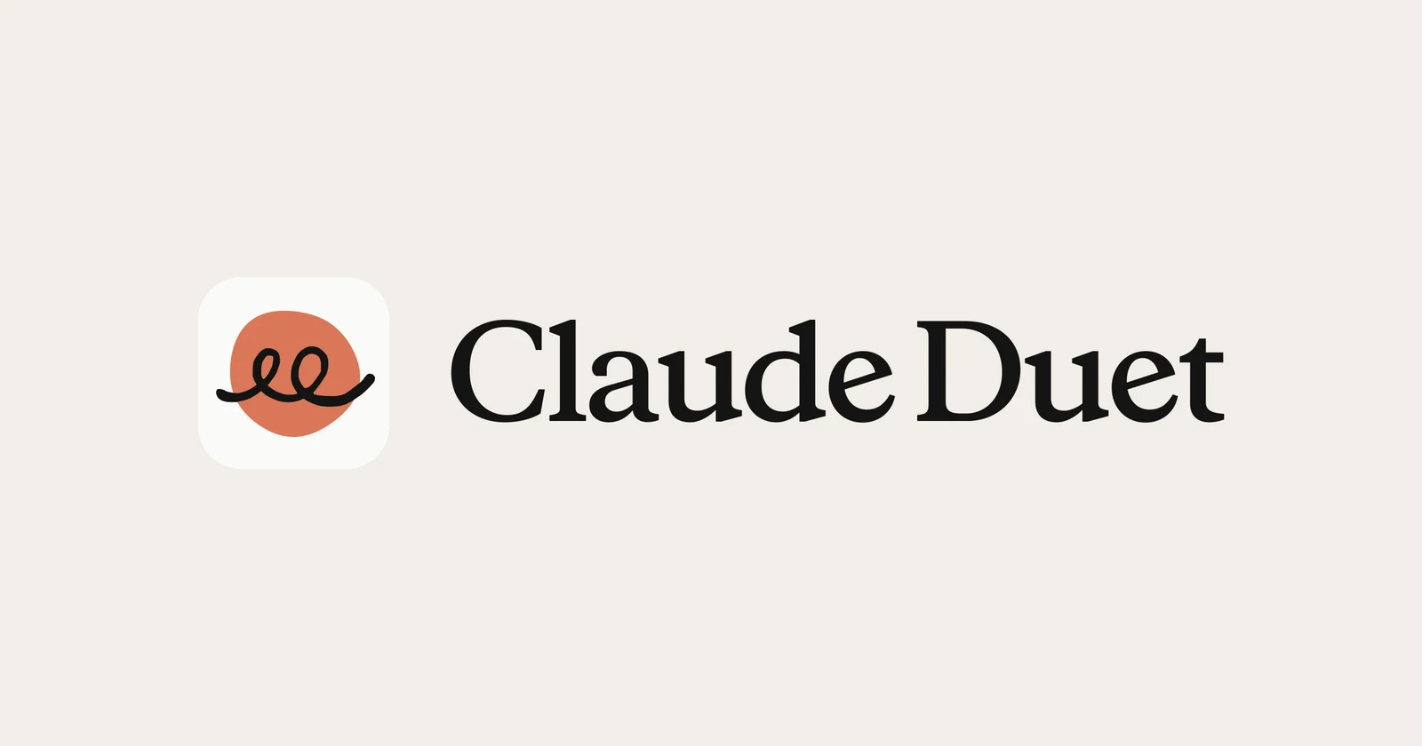 Anthropic’s official Claude Duet launch artwork, showing the product name and orange app icon on a cream background.